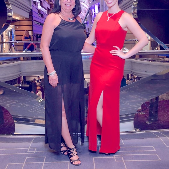 Long Red Simple Gown - Picture 2 of 2